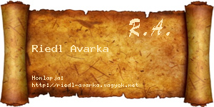 Riedl Avarka névjegykártya